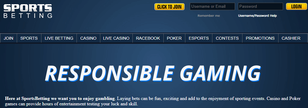 SportsBetting.ag Responsible Gaming